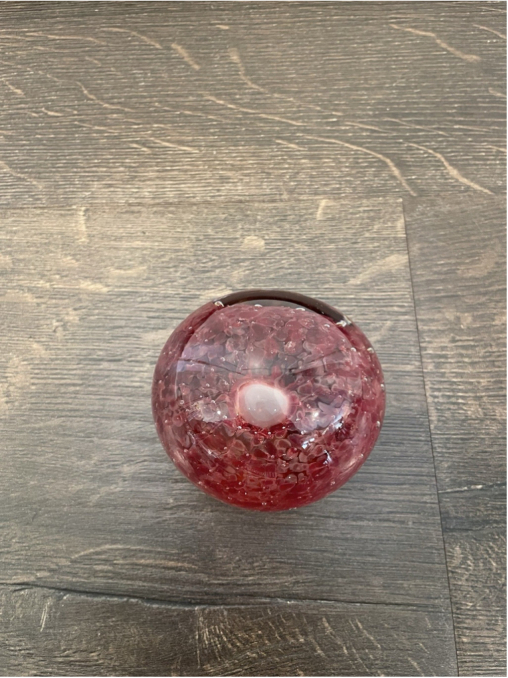 Red Hand Blown Art Glass Paperweight Vintage - Picture 3 of 5